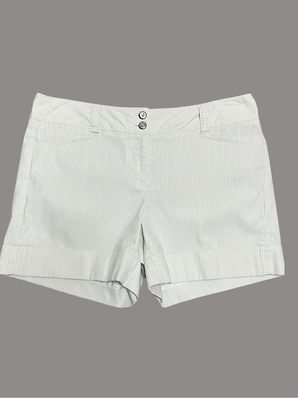 White House Black Market Sophisticated Pinstripe Cuffed Tailored Shorts | 6